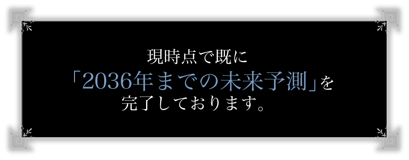 現時点で既に「2036年までの未来予測」を完了しております。